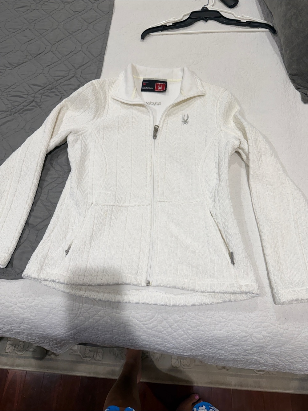 Women's White Zipper Jacket